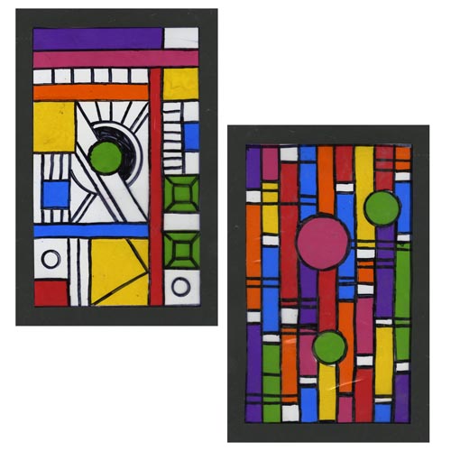 Frank Lloyd Wright-Inspired Faux Stained Glass - Project #198