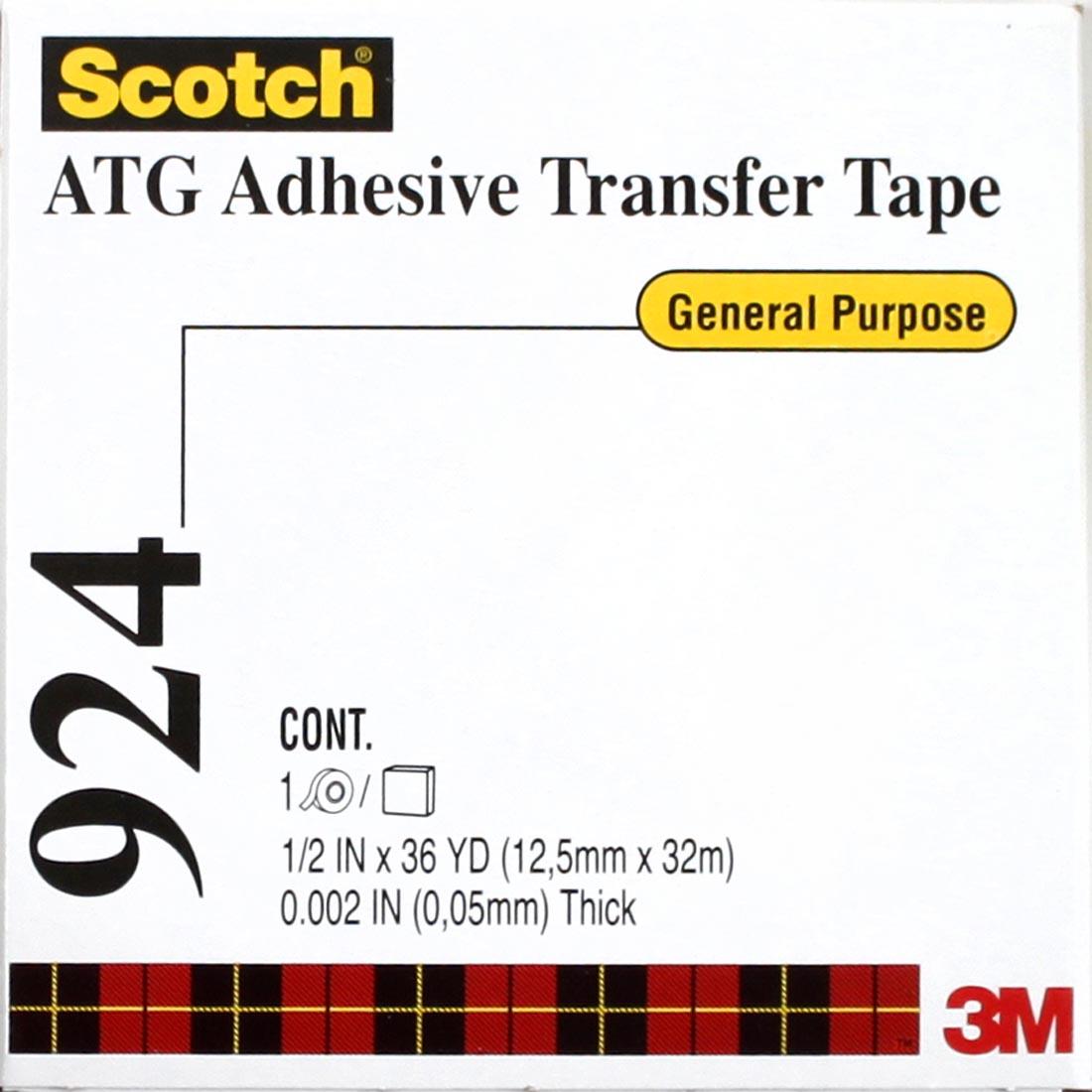 Package of Scotch Adhesive Transfer Tape, 1/2" Wide