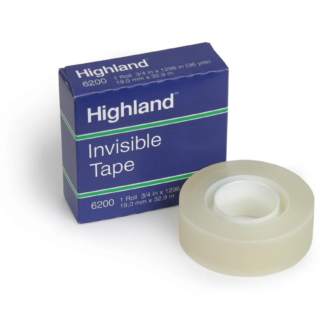 Highland #6200 Economy Transparent Mending Tape, 3/4" Wide, with box