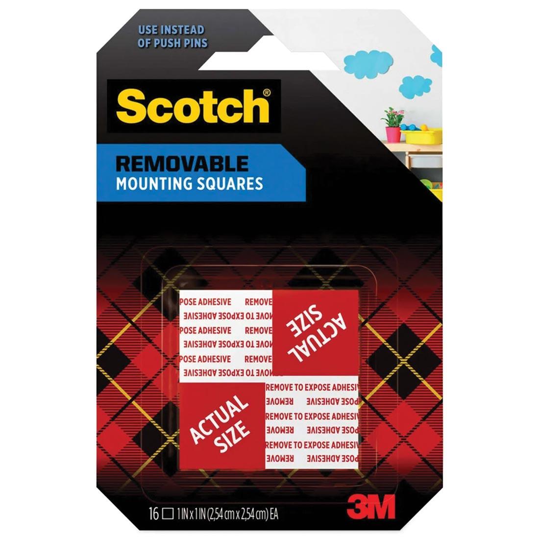 Scotch Removable Mounting Squares 16-count package, 1" squares