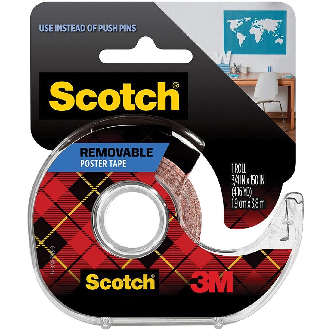 Scotch Removable Poster Tape, 3/4 x 150" roll