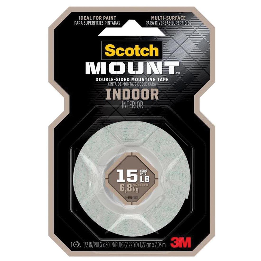 Scotch Indoor Mounting Tape, 1/2 x 80" Roll