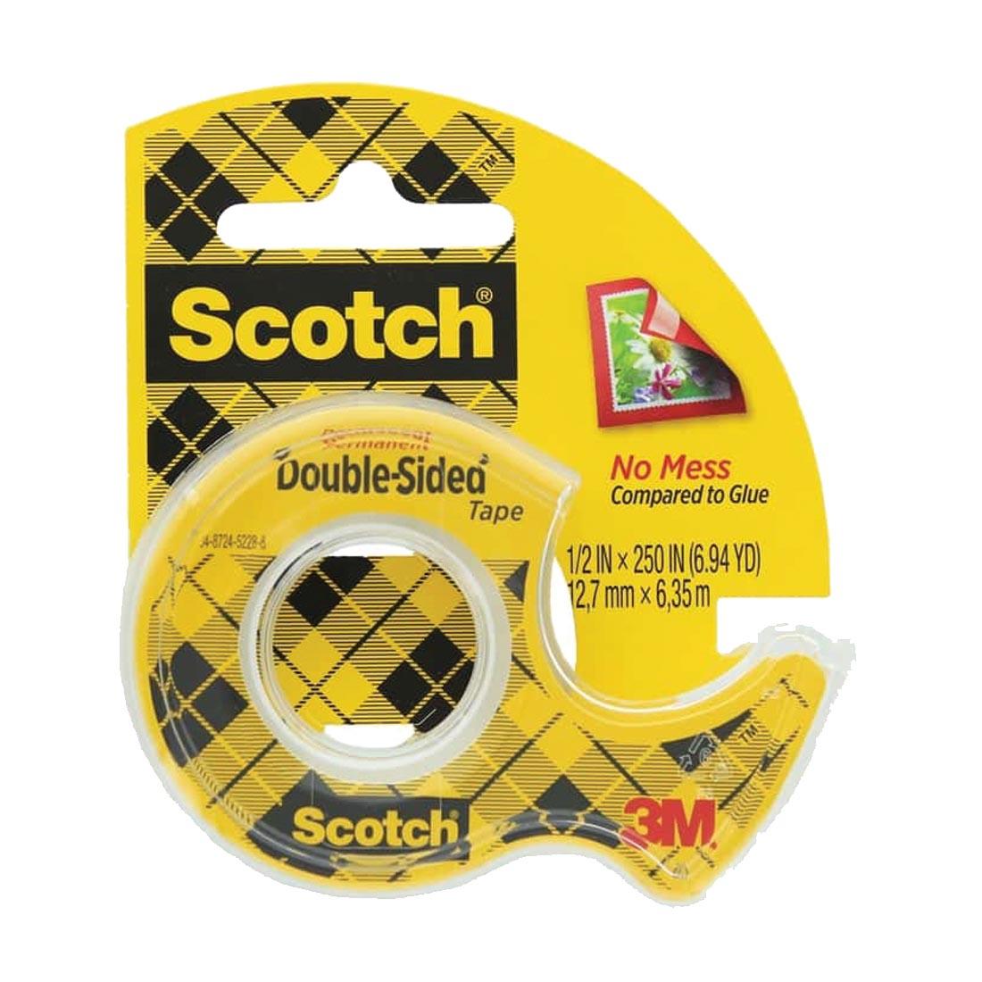 Scotch #665 Double Sided Permanent Tape dispenser pack, 1/2 x 250" roll