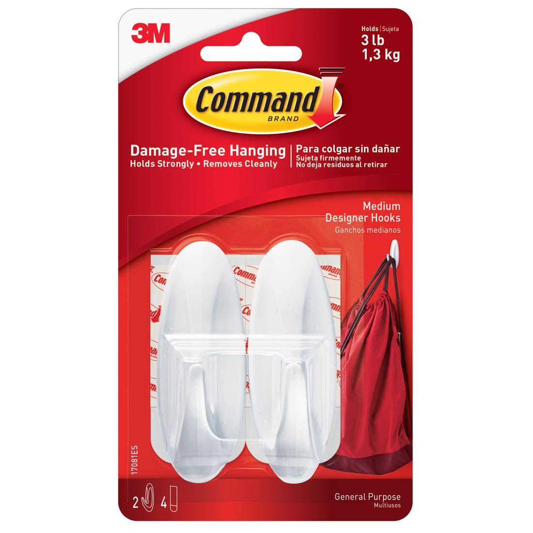 Command Designer Hooks, Medium, 2-count package