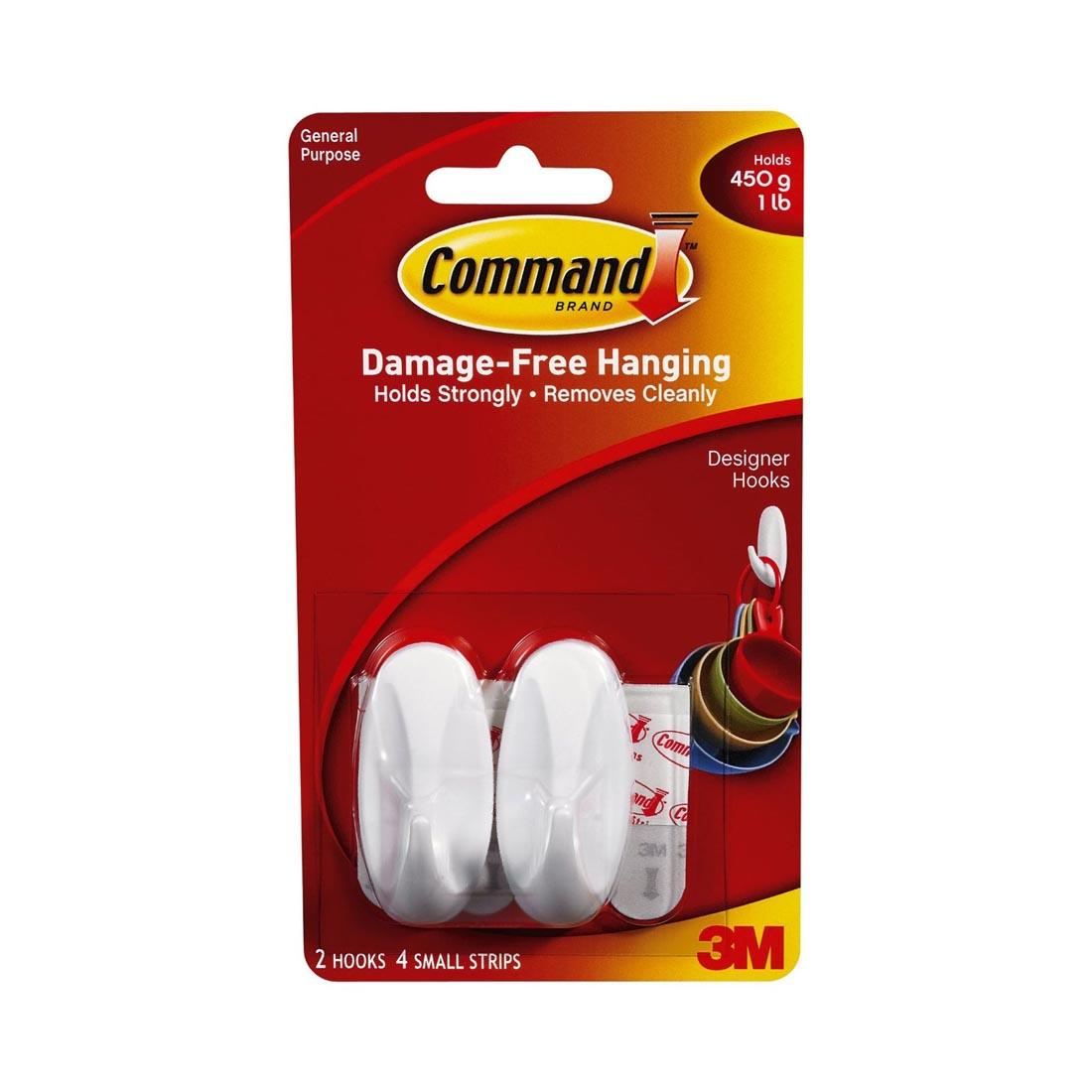 Command Designer Hooks, Small, 2-count package