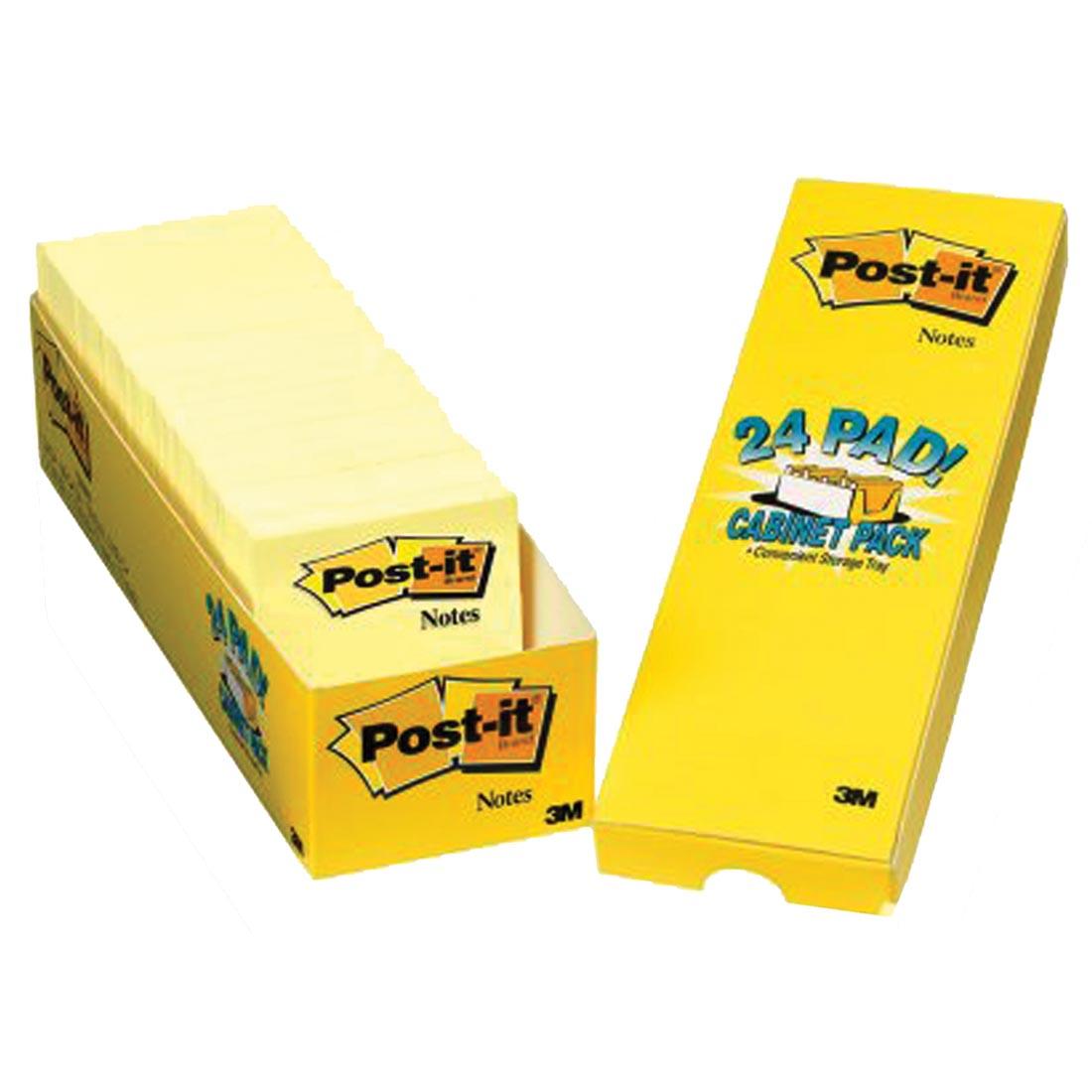 Post-it Super Sticky Notes Canary Yellow 24 Pad Cabinet Pack