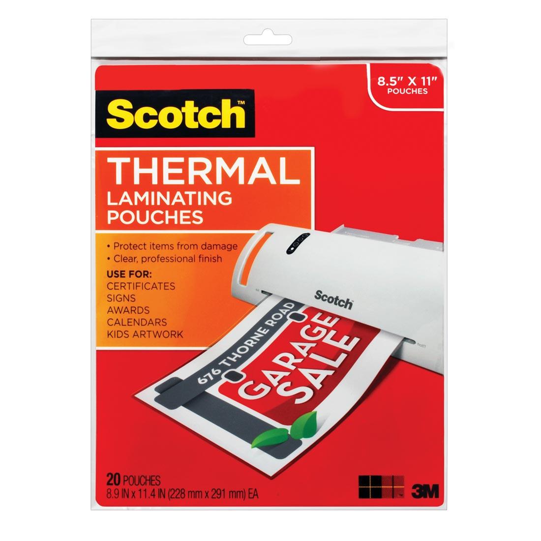 Scotch Thermal Laminating Pouches, Full-Sheets, 20-Count Package