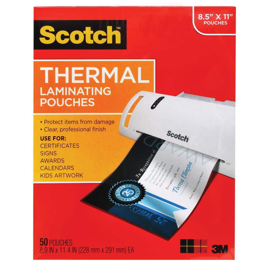 Scotch Thermal Laminating Pouches, Full-Sheets, 50-Count Package