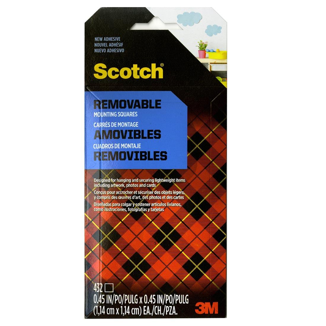 Scotch Removable Mounting Squares, 432-count package