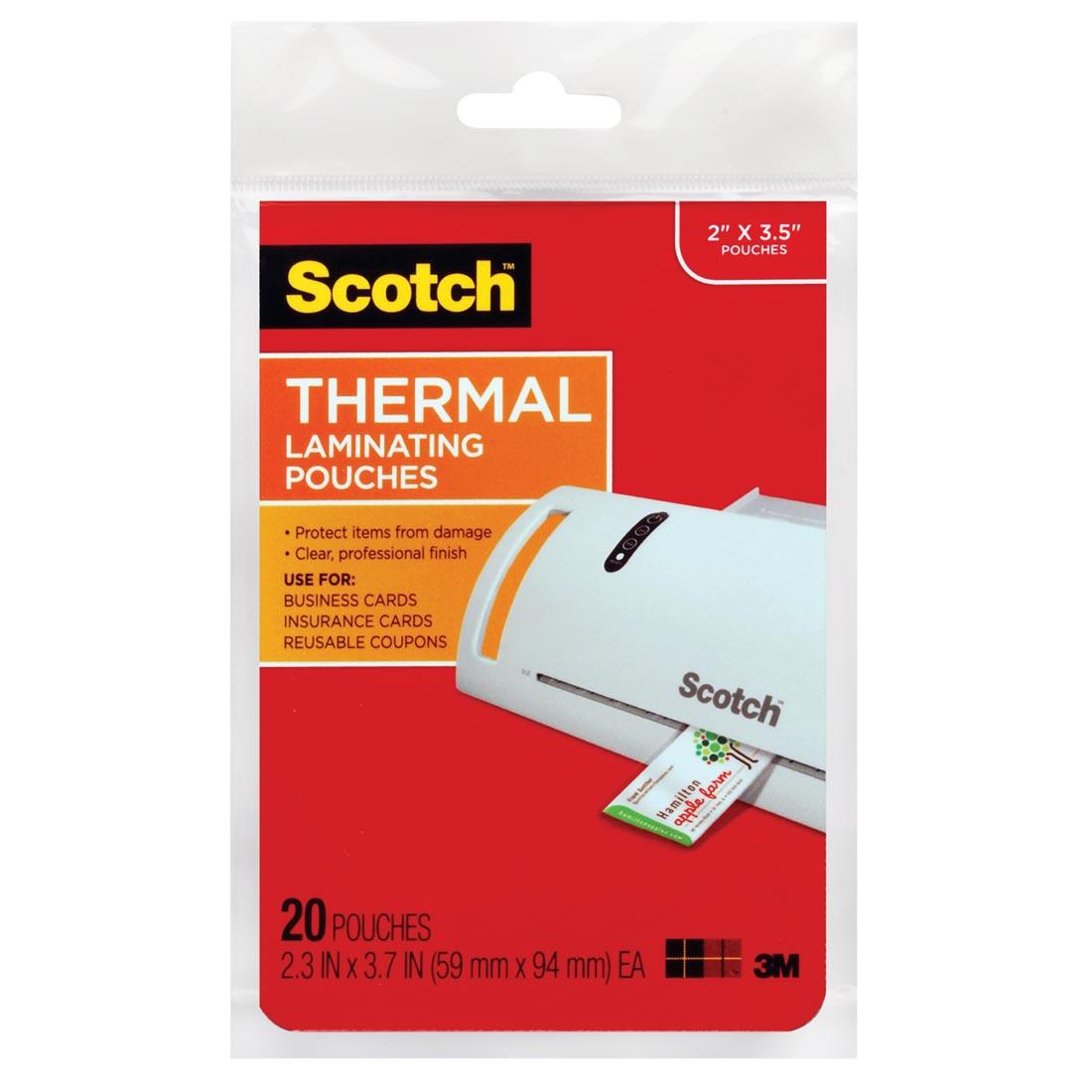 Scotch Thermal Laminating Pouches for Business Cards, 20-count package