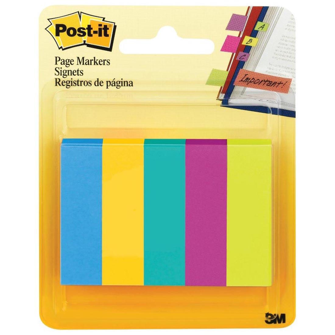 Post-it Page Markers, 2 x 1/2" pads in 5 assorted colors