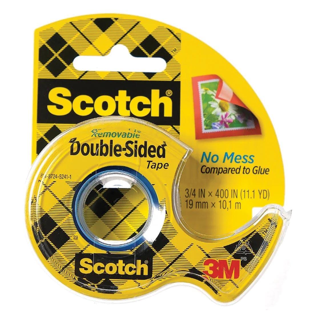 Scotch Double Sided Removable Tape dispenser pack, 3/4 x 400" roll