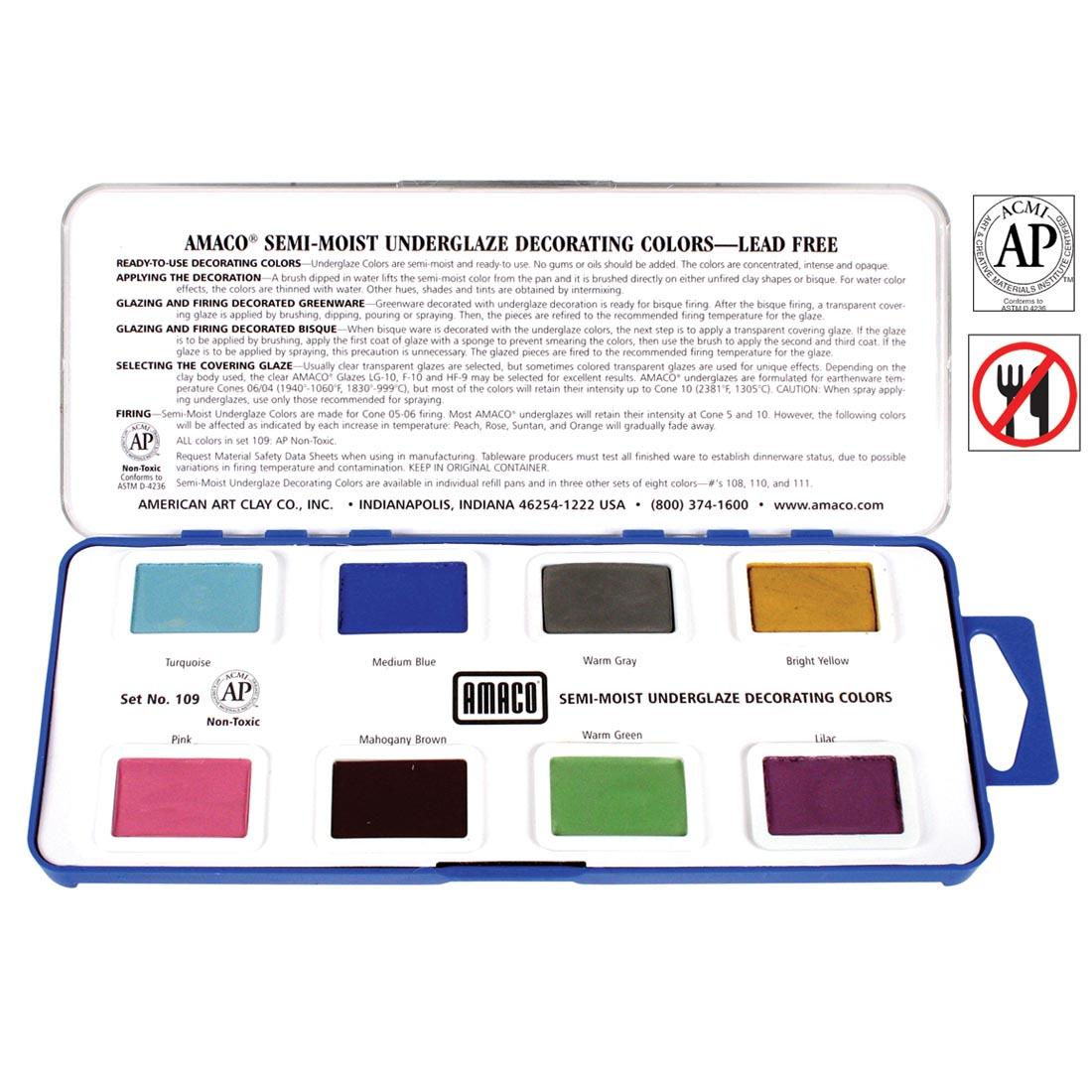 AMACO Semi-Moist Underglaze Decorating Colors Set