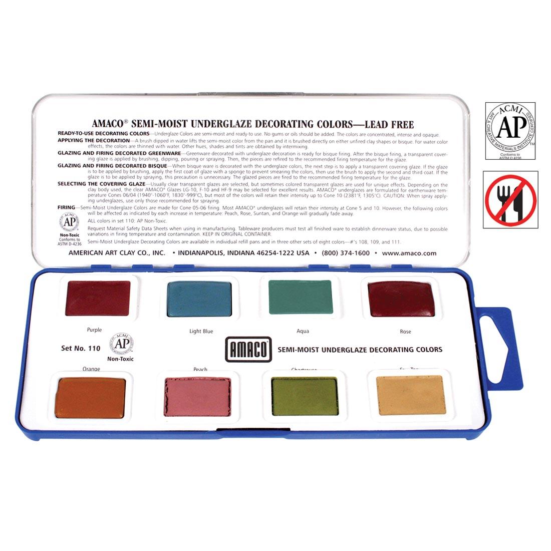 AMACO Semi-Moist Underglaze Decorating Colors Set