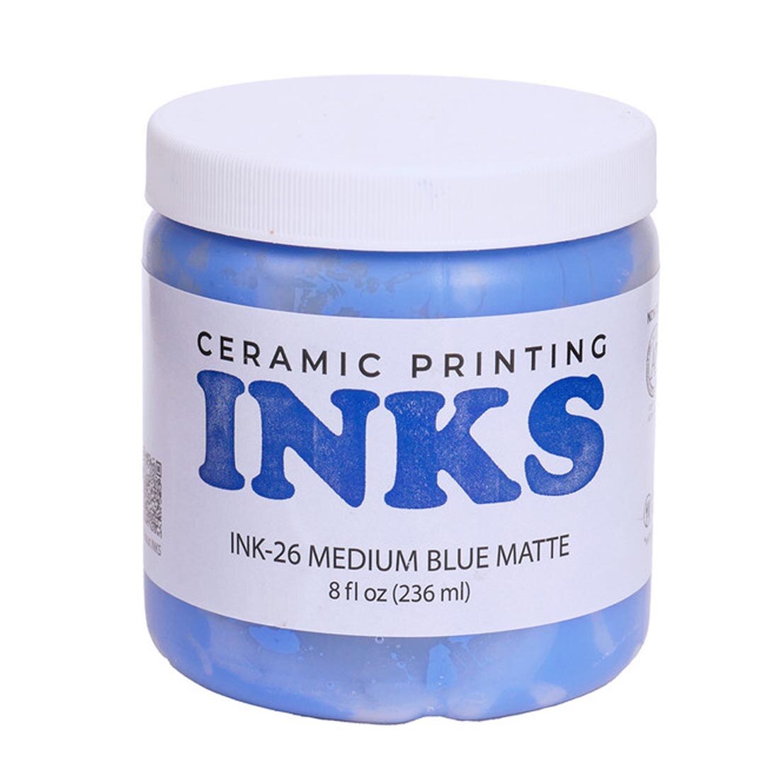 8 oz jar of Medium Blue Matte AMACO Ceramic Printing Ink
