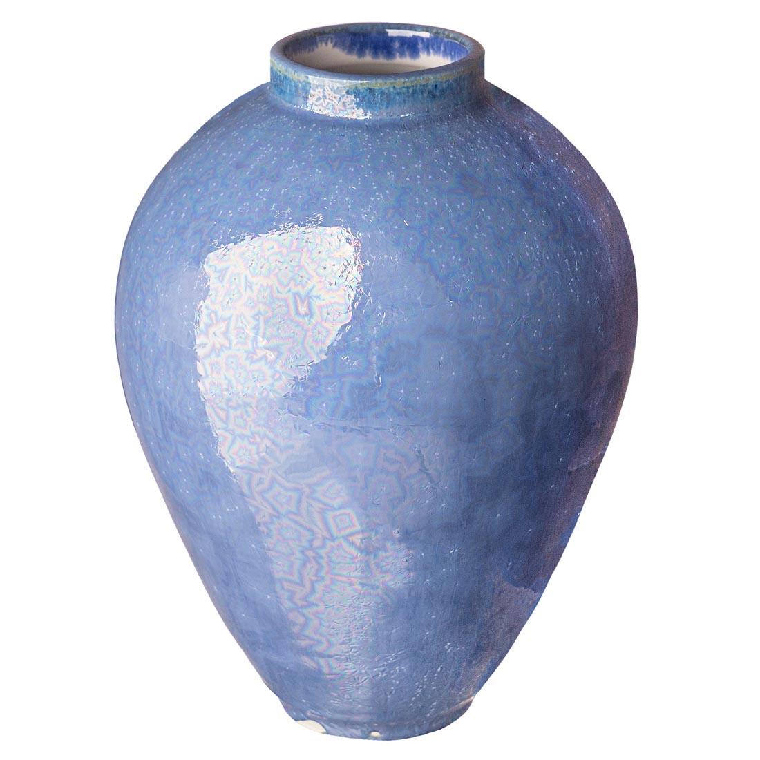 example clay sculpture with Galactic Glacier AMACO Cosmos High Fire Glaze applied