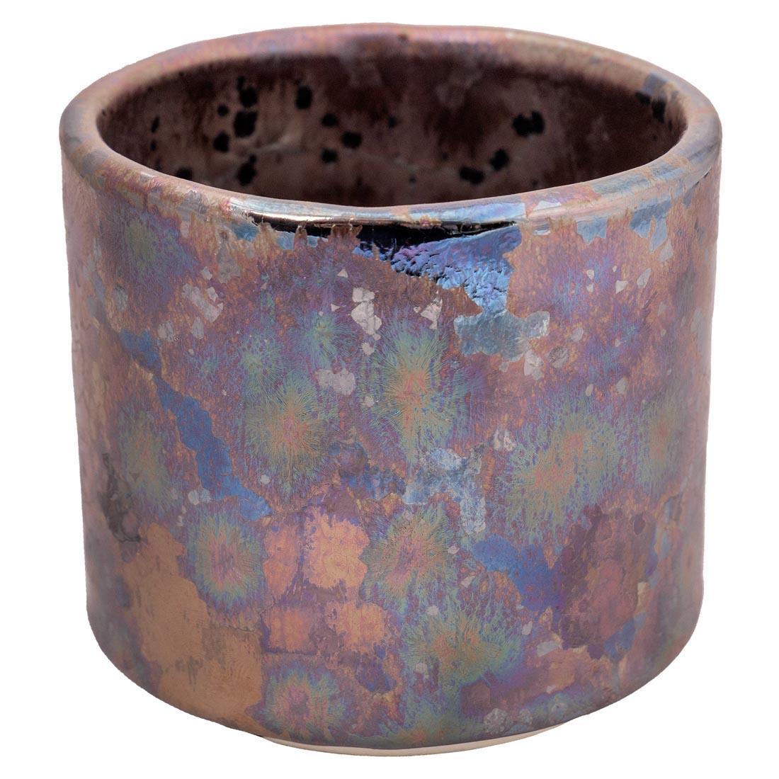 example clay sculpture with Event Horizon AMACO Cosmos High Fire Glaze applied