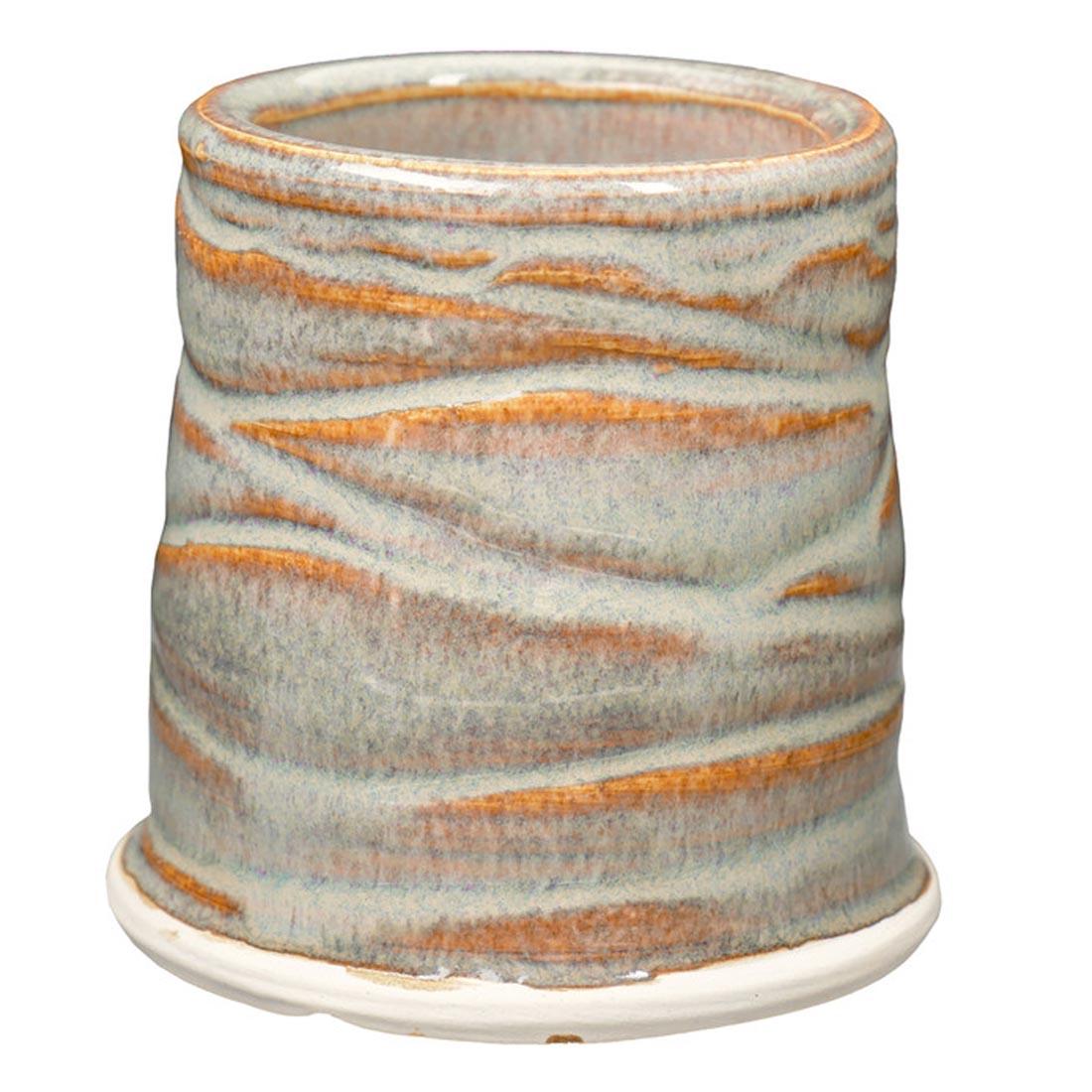 example clay sculpture with Mystic Tide AMACO Potter's Choice Flux High Fire Glaze applied