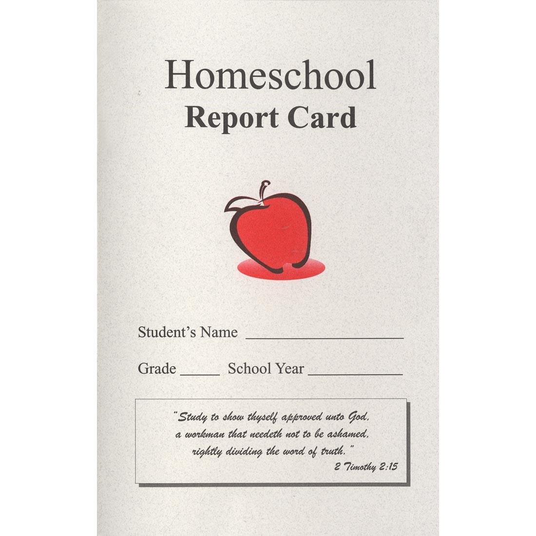 Homeschool Report Card with blank spaces for name, grade and school year