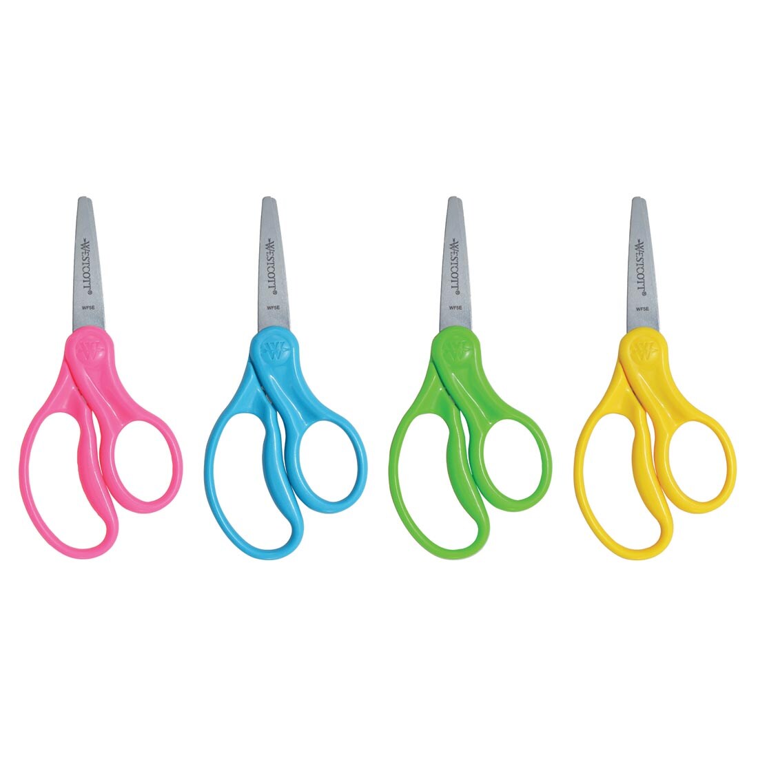 4 scissors, included in the 12-pack of kids' scissors