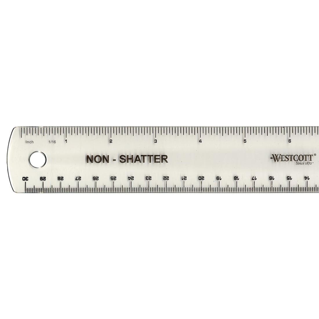 Westcott Shatterproof Ruler, Clear, 12 Inches, (13862)