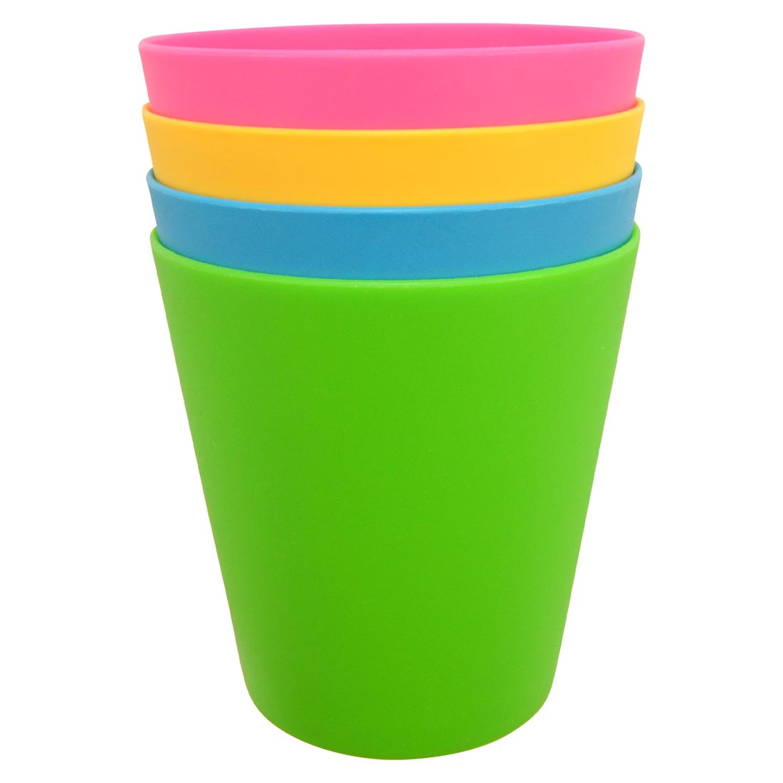 4 colored cups for holding kids scissors