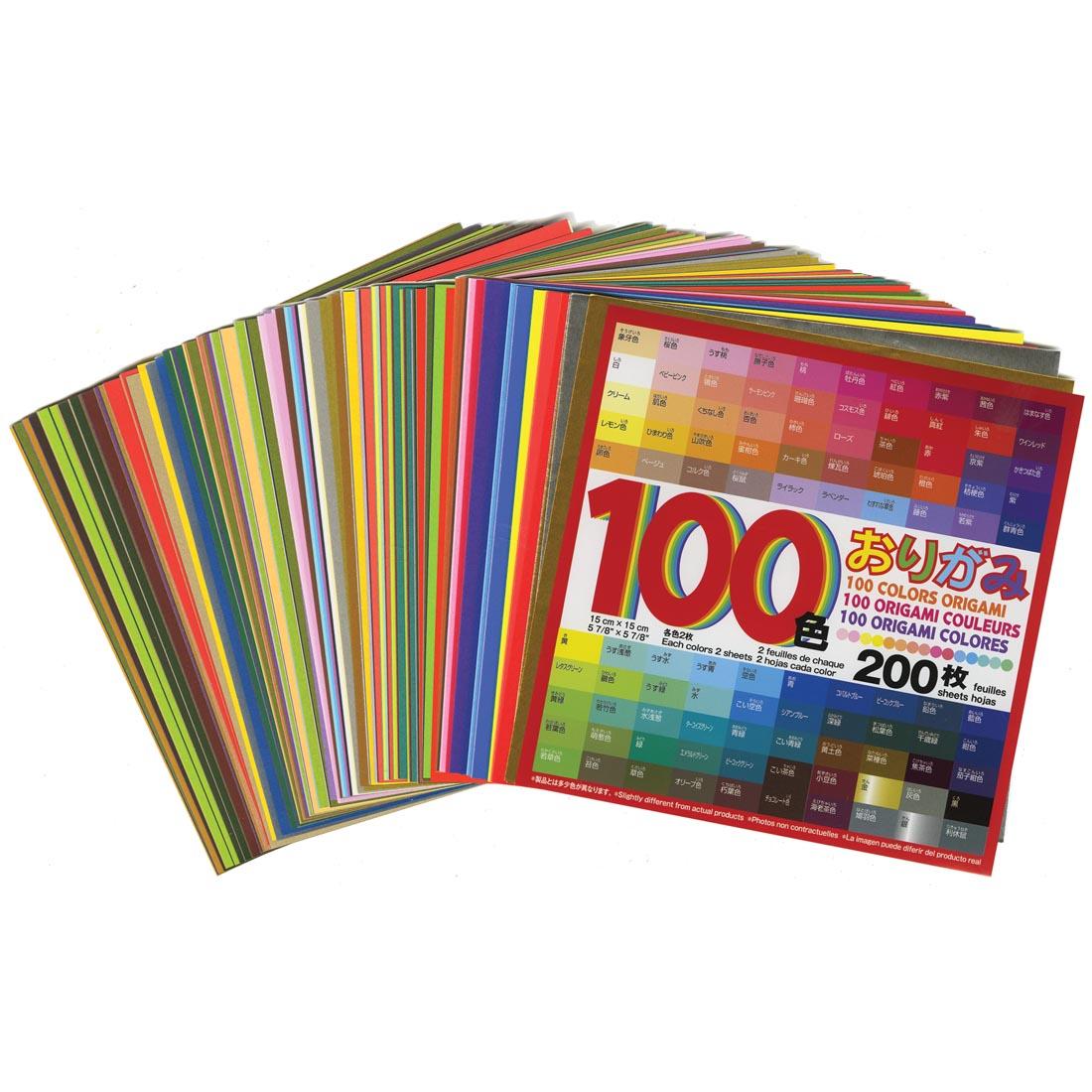 100 colors of origami paper