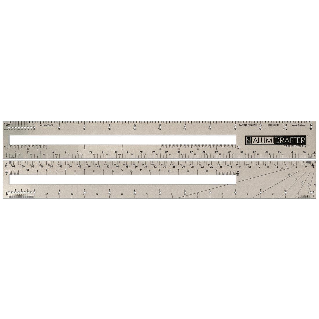 Architect AlumiDrafter Ruler shown front and back