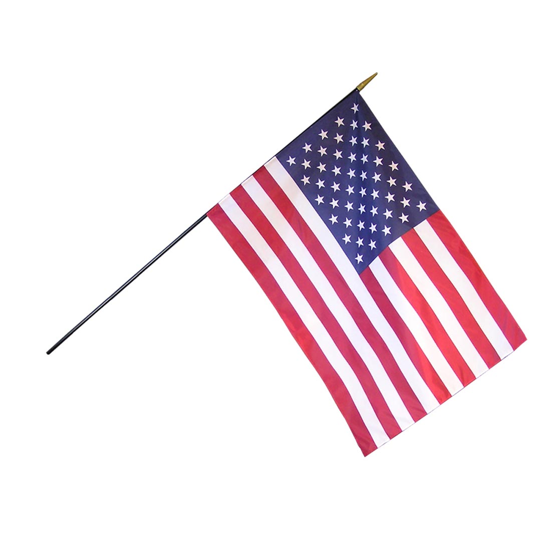 United States of America Flag on a black staff with gold spearhead