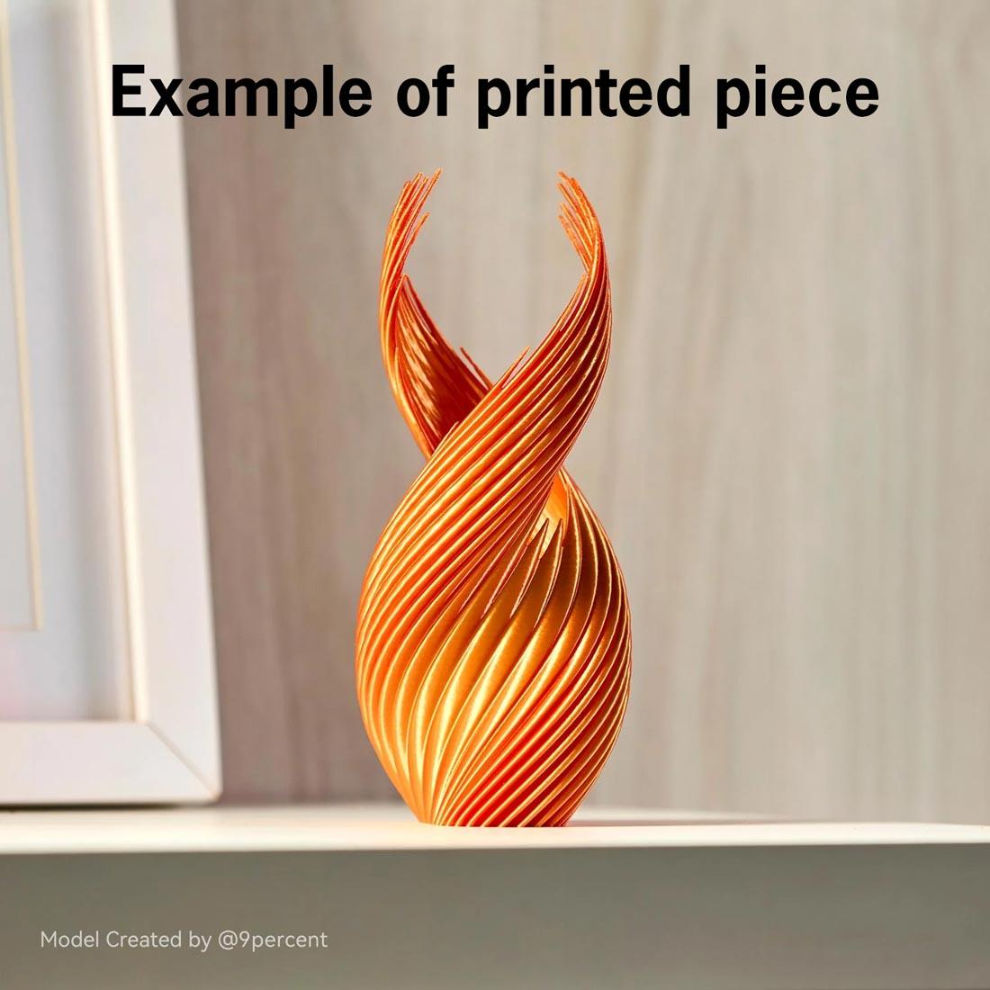3D-printed sculpture plus text Example of printed piece; Model Created by @9percent