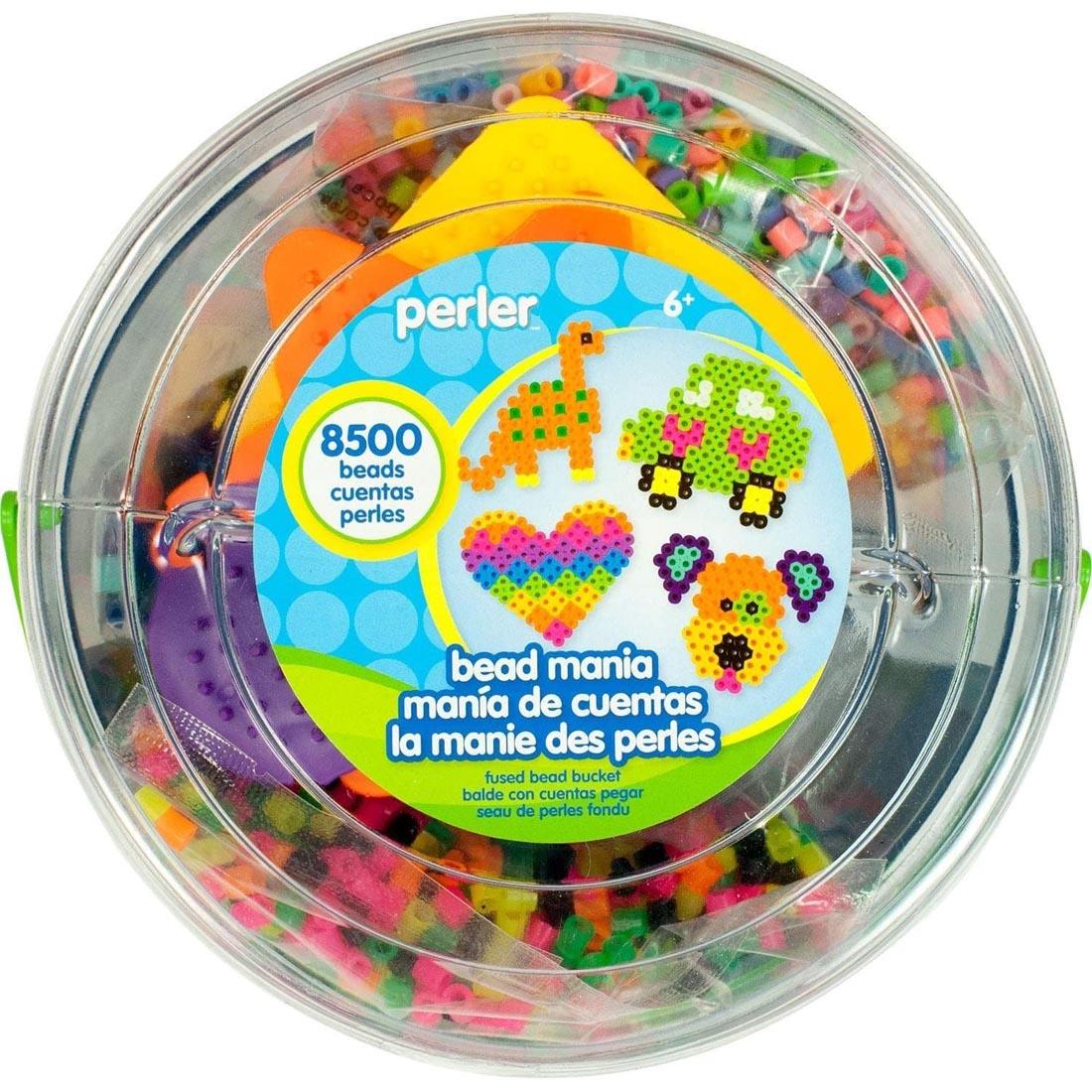 Perler Beads Bead Mania Bucket, shown looking down on the lid