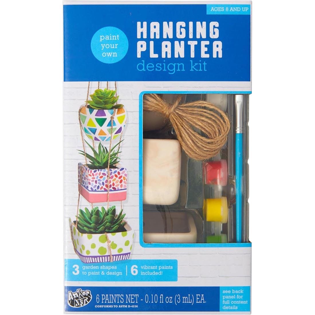 Front of Paint Your Own Hanging Planter Design Kit