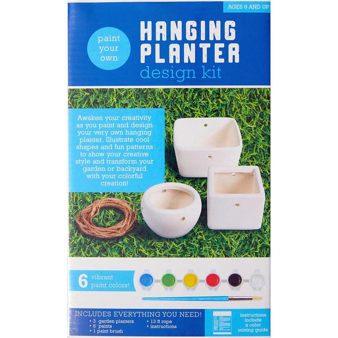 back of package of Paint Your Own Hanging Planter Design Kit