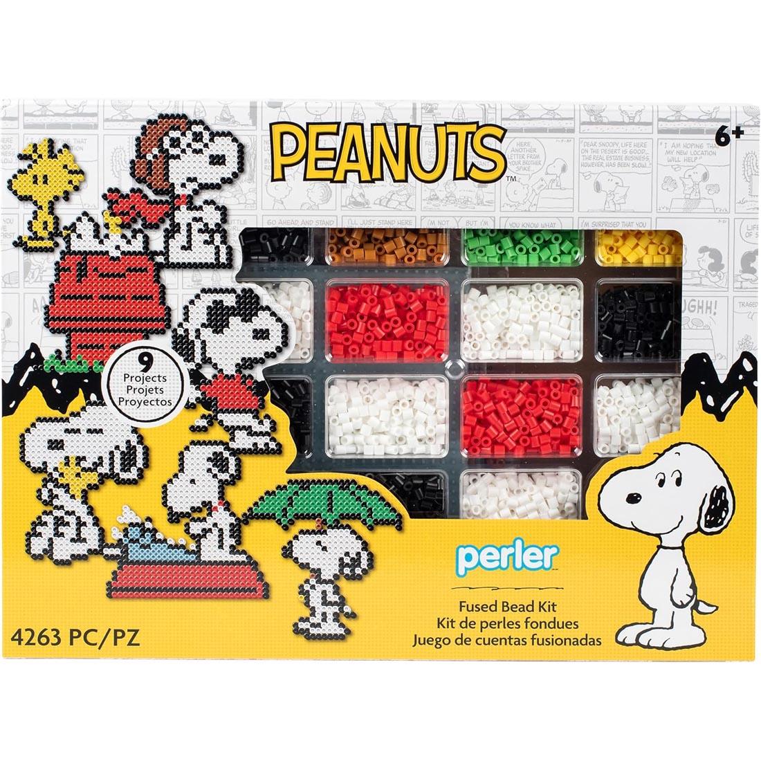 Perler Beads Peanuts Deluxe Fused Bead Kit, showing front of package