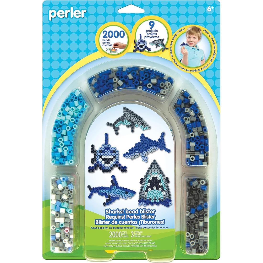 Perler Beads Sharks Activity Kit, showing front of package