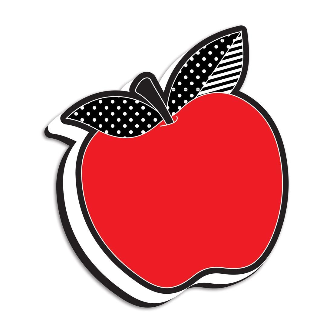 Black & White Dots Red Apple Magnetic Whiteboard Eraser by Ashley
