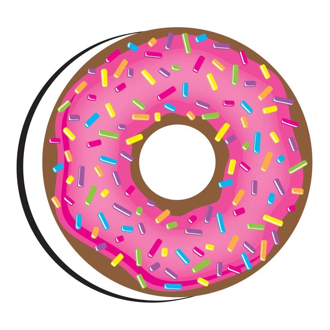 magnetic whiteboard eraser that looks like a doughnut with pink frosting and sprinkles