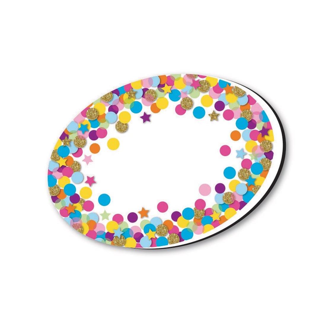 white oval Magnetic Whiteboard Eraser with colorful dots and stars