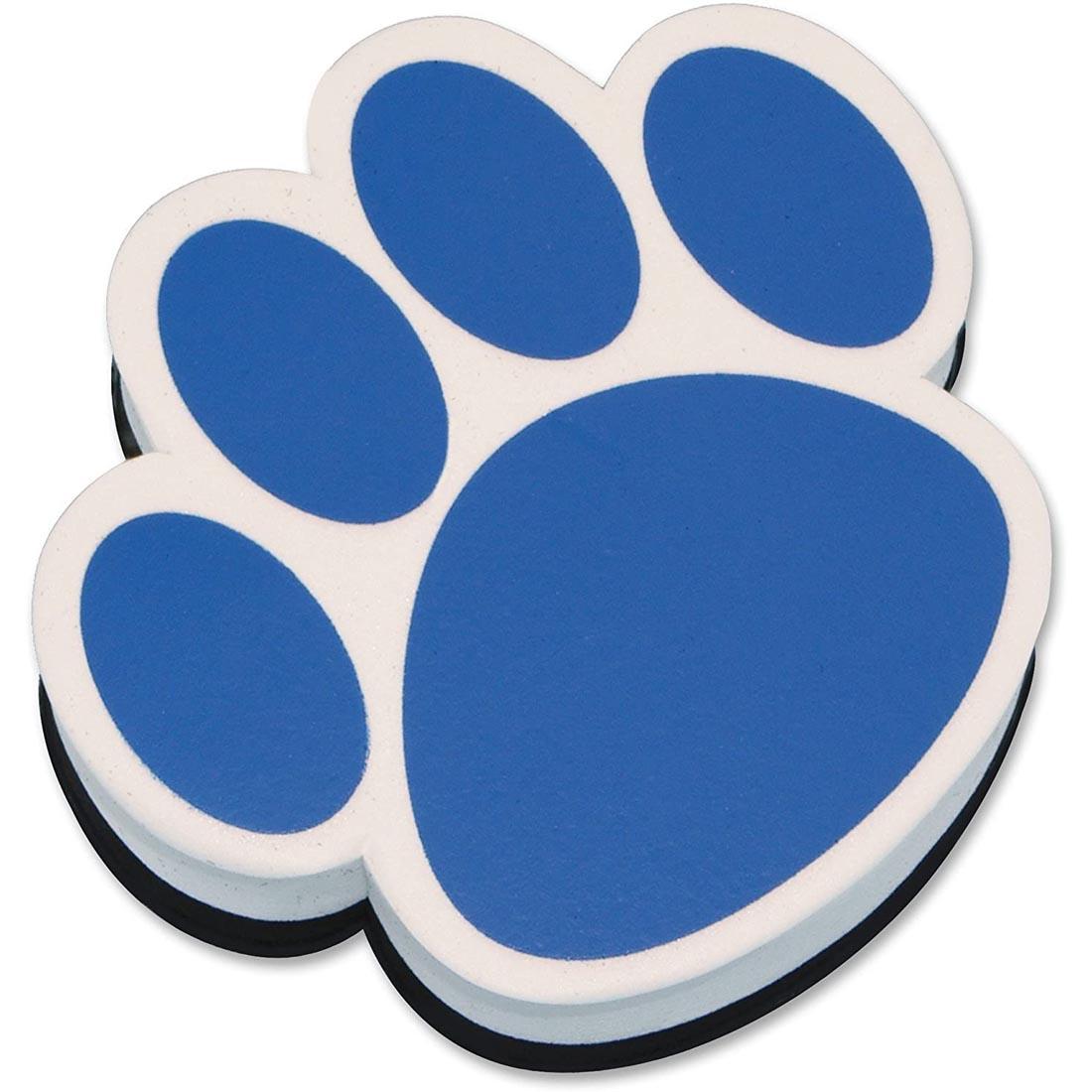 blue and white paw-shaped Magnetic Whiteboard Eraser