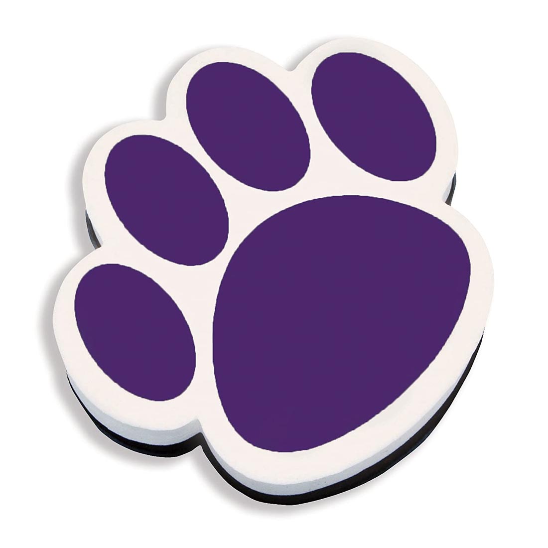 Magnetic Whiteboard Eraser shaped like a purple paw print