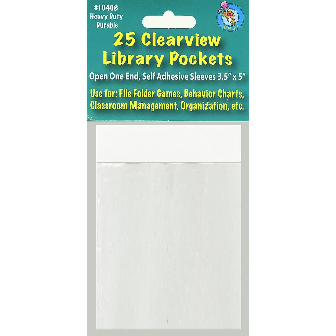 package of 25 Clearview Library Pockets