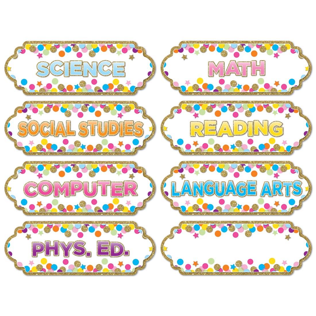Confetti Classroom Subjects Magnetic Labels By Ashley