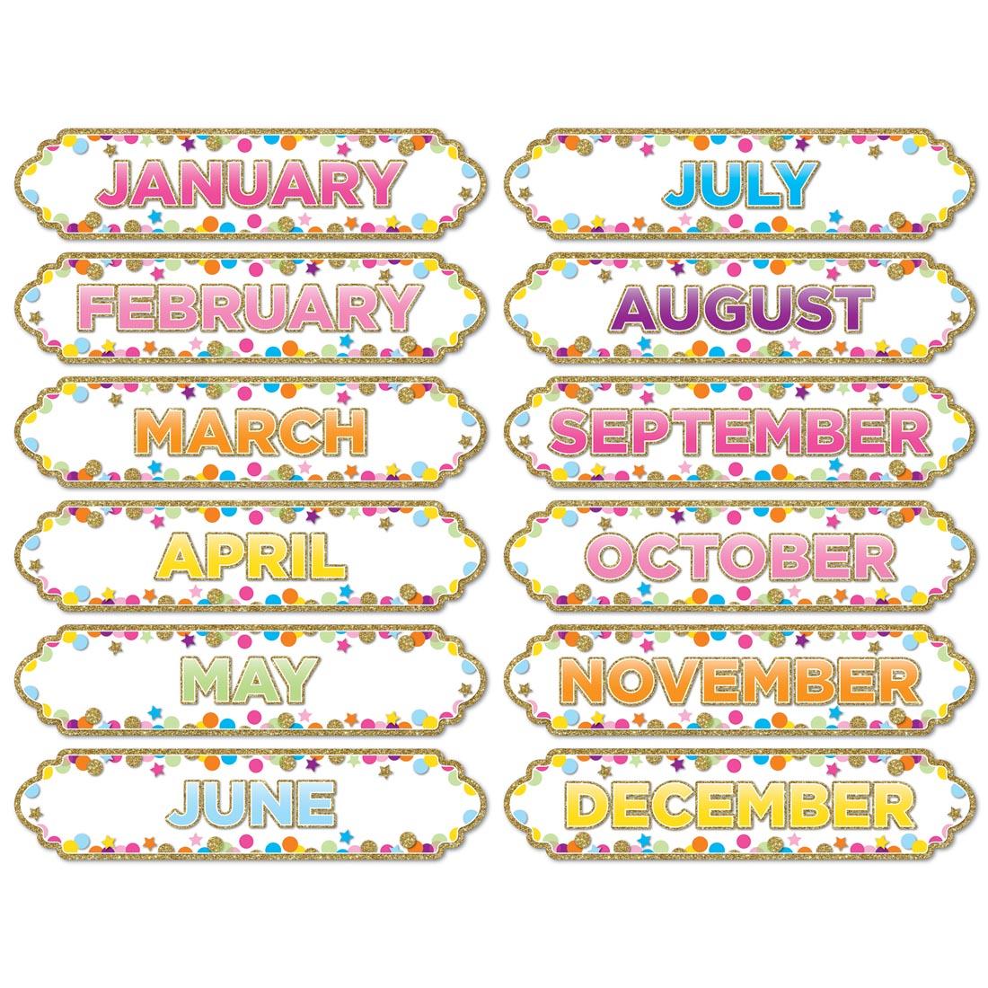 Confetti Months Of The Year Magnetic Labels By Ashley