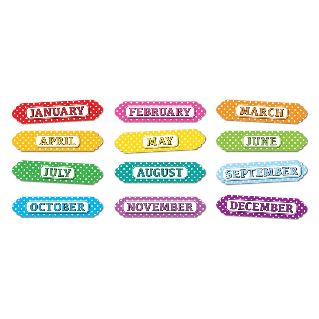 Color Dots Months Of The Year Magnetic Labels By Ashley