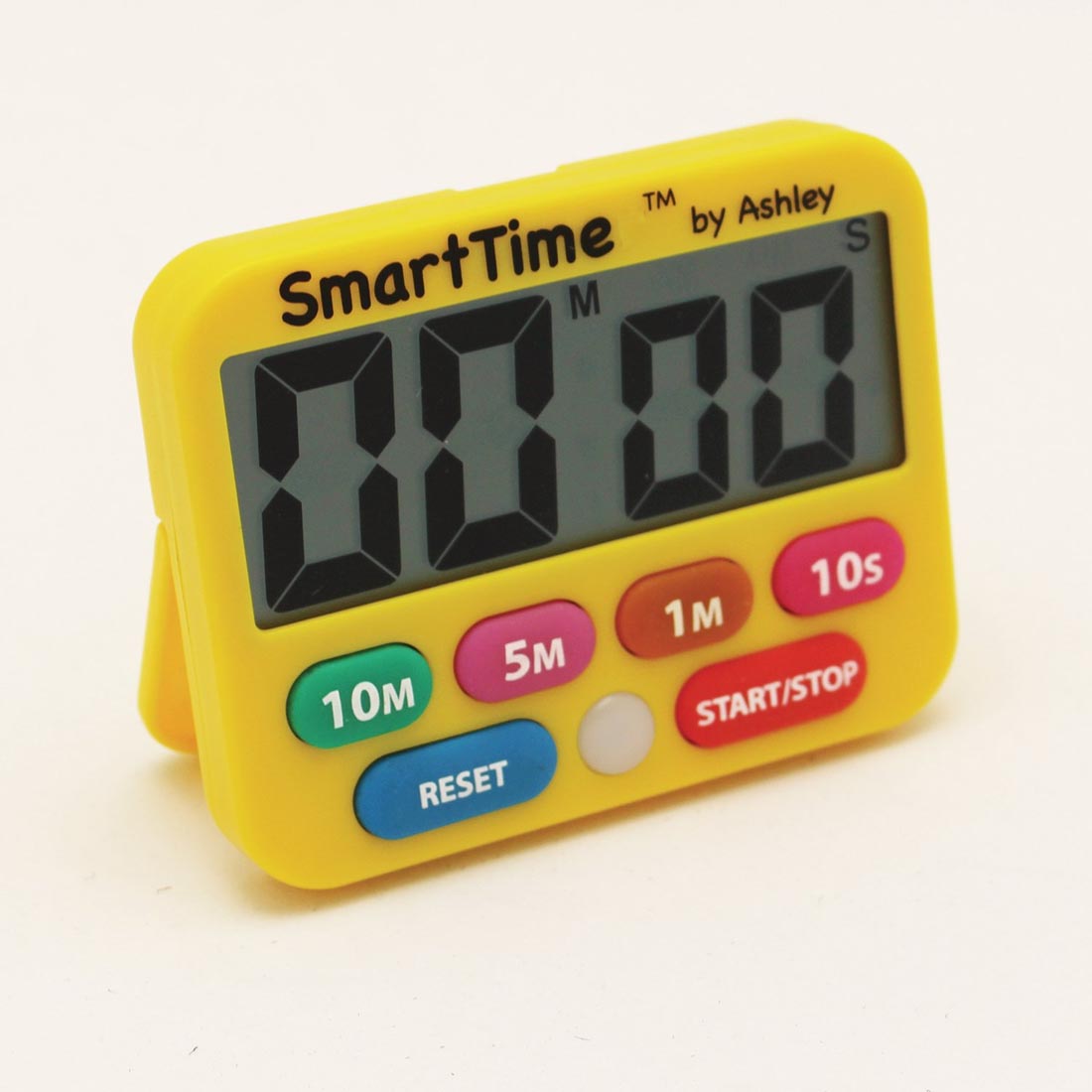 digital timer with buttons for ten, five, one minutes, ten seconds, plus start/stop and reset