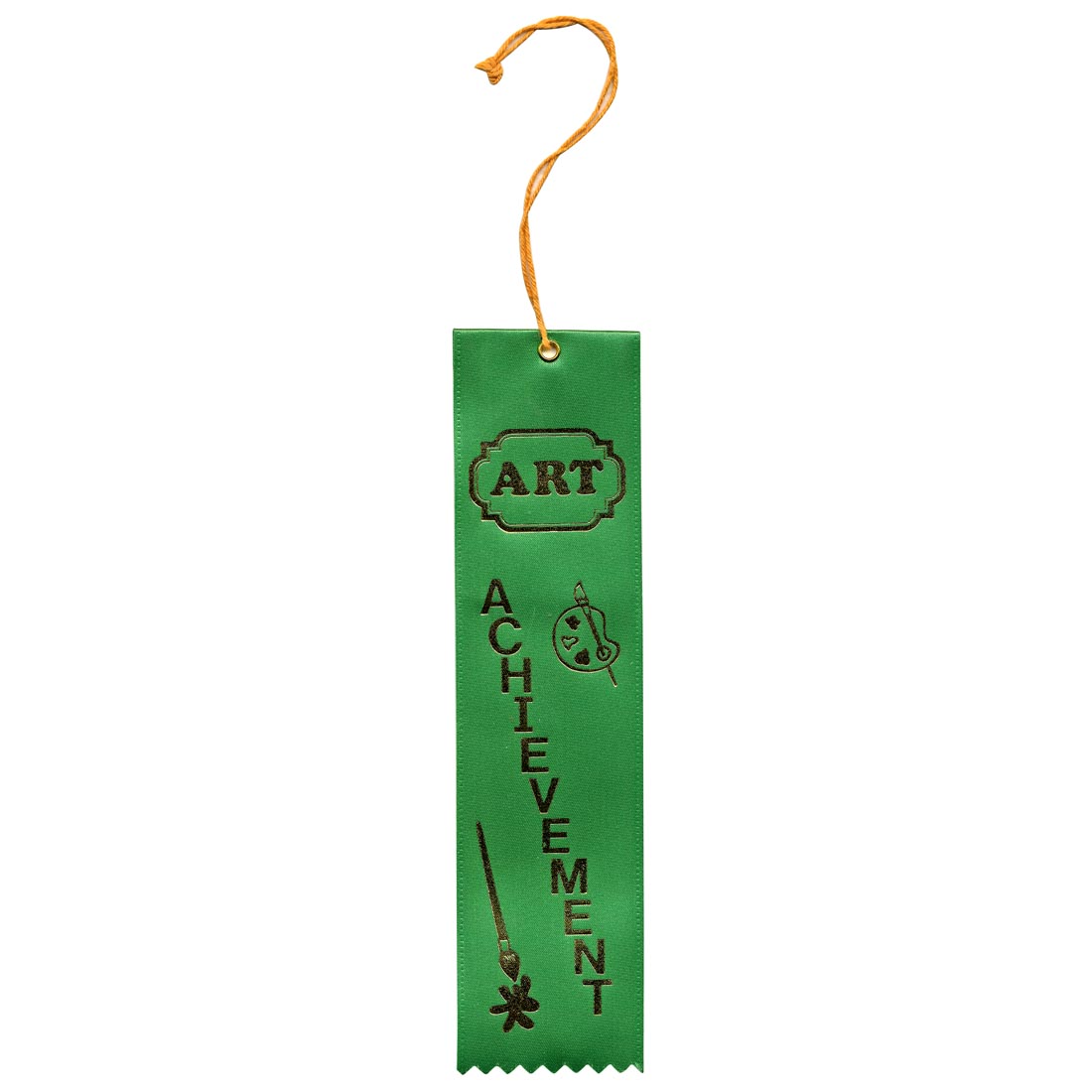 green Art Achievement Ribbon with a string for hanging