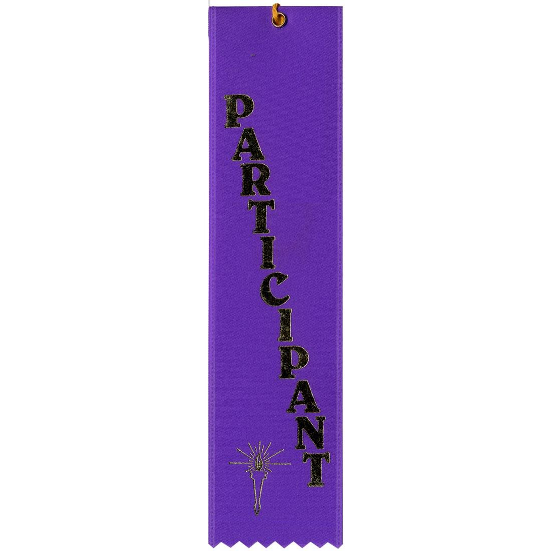 purple Participant Ribbon with a string for hanging