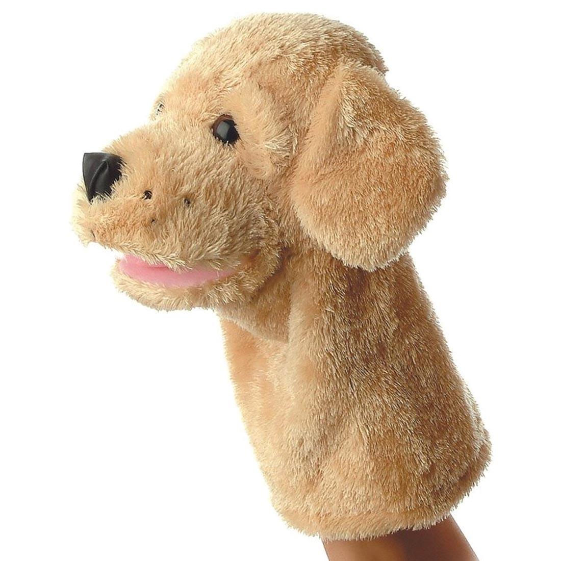 yellow lab-looking dog puppet