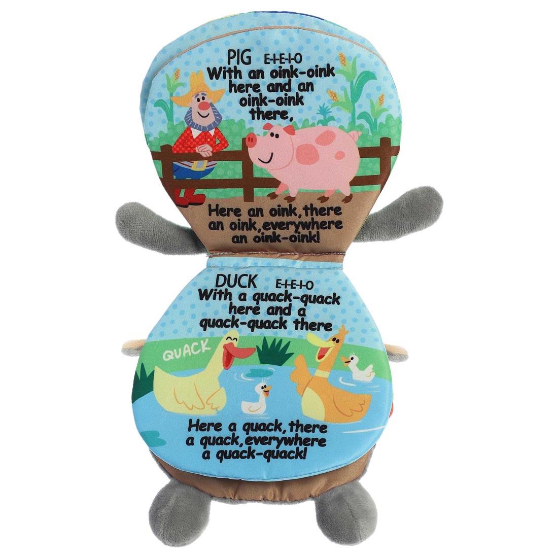 inside pages of Aurora Plush Old MacDonald Story Pal Book