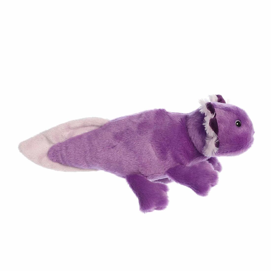 Aurora Plush Ube Axolotl Mini Flopsie, shown from the side